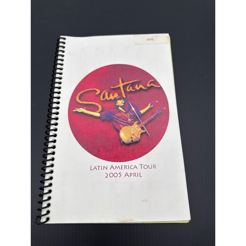 Santana Latin America Tour 2005 April Crew Itinerary Book Carlos Santana Rare